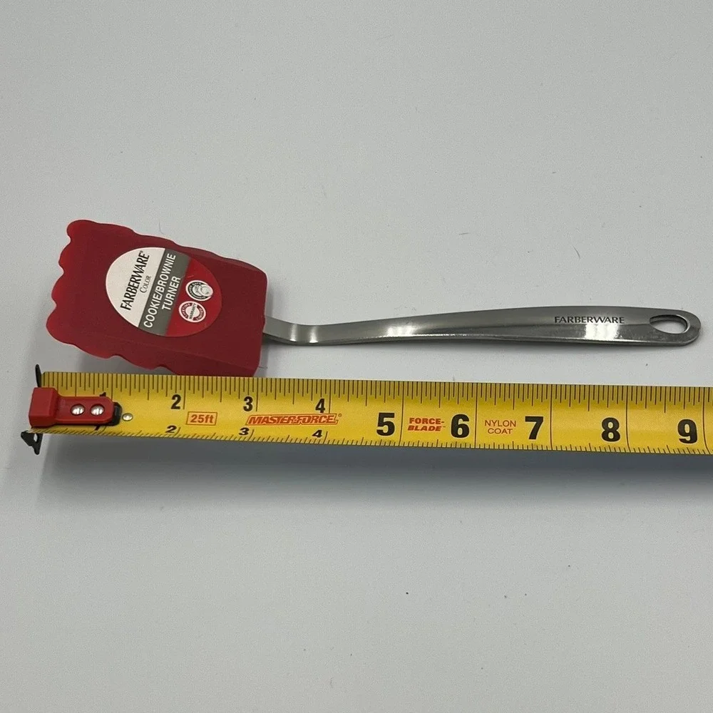 Farberware Cookie Brownie Turner Kitchen Spatula Red Silver Brand New Silicone